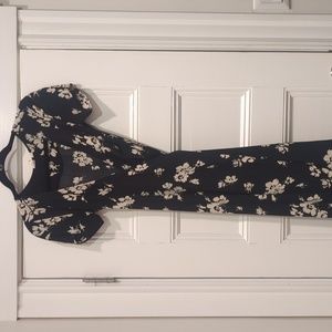 Floral wrap dress with hi lo hem